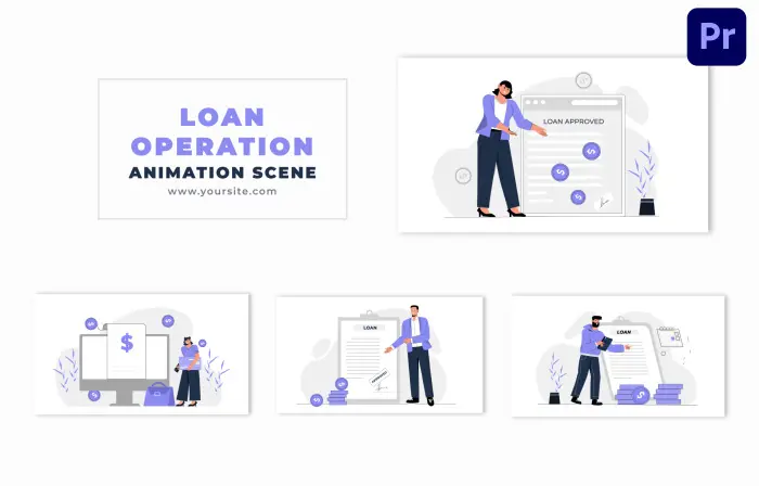 Loan Operation Concept Flat 2D Vector Animation Scene